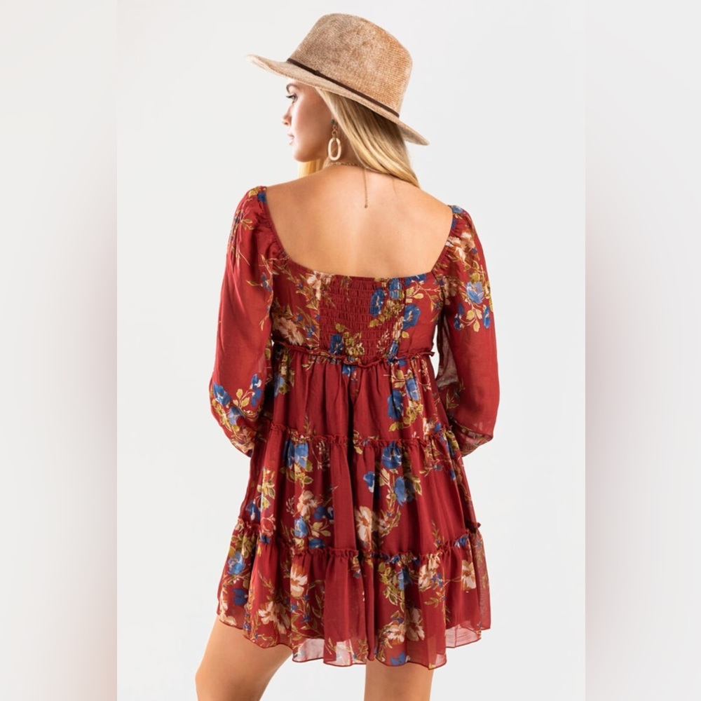 Stella Floral Babydoll Mini Dress